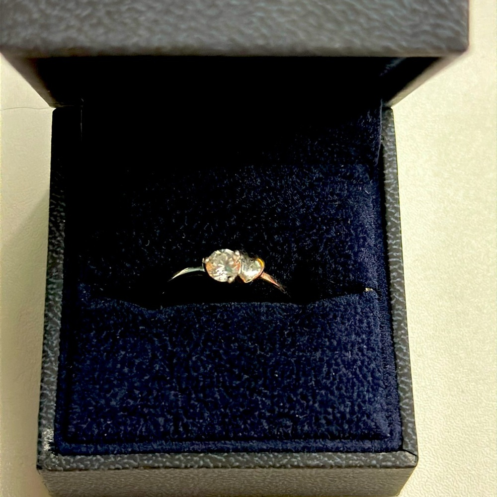 Promise ring for sale. Diamond (not real) & heart shape